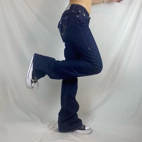 True Religion joey rhinestone dark Wash jeans INSANE Vintage - Picture 3 of 8